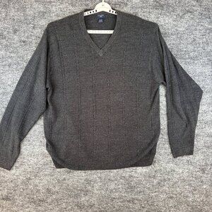 DOCKERS Knitted Men's Sweater, V-Neck, Gray color 2X/2XG